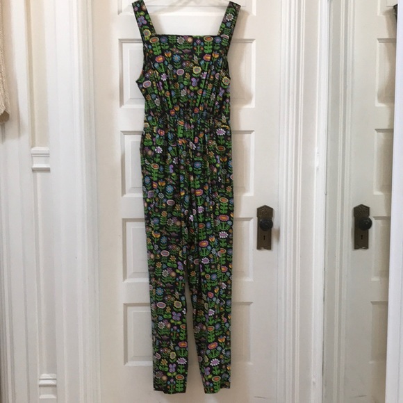 NWT Nooworks print overalls Sz XXL lightweight cotton "Awesome Blossom" print - Picture 2 of 14